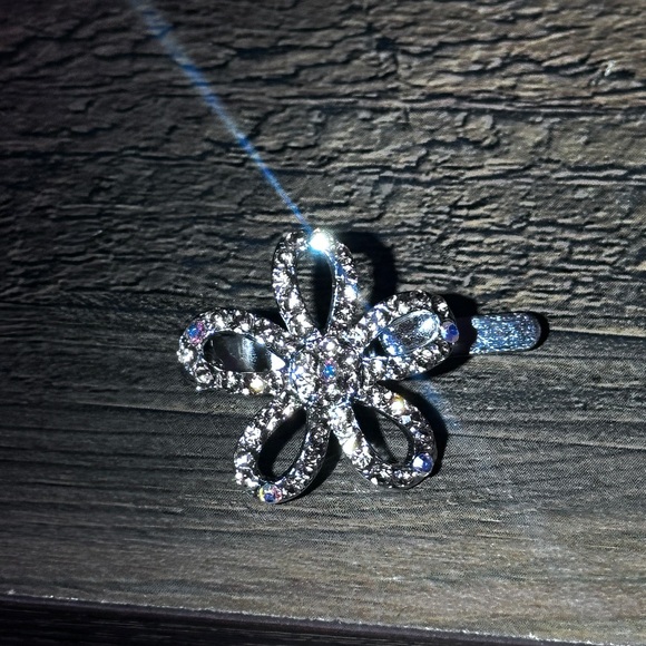 Swarovski Jewelry - Swarovski crystal Hand Made magnetic Flower Barrette hair clips. 0.75 inches.